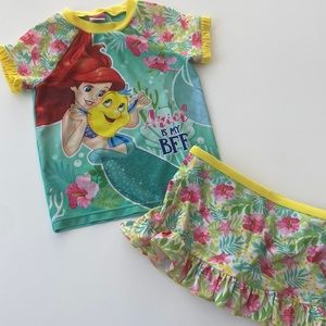 Disney Princess Ariel rash guard skort swimsuit